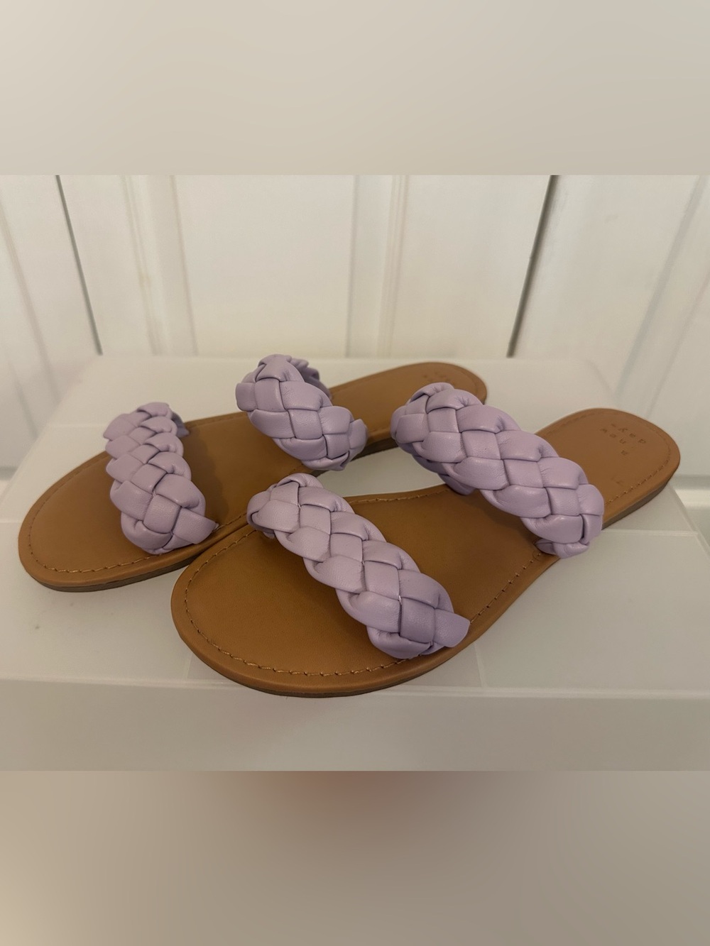 Target Lavender Braided Double-Strap Slide Sandals